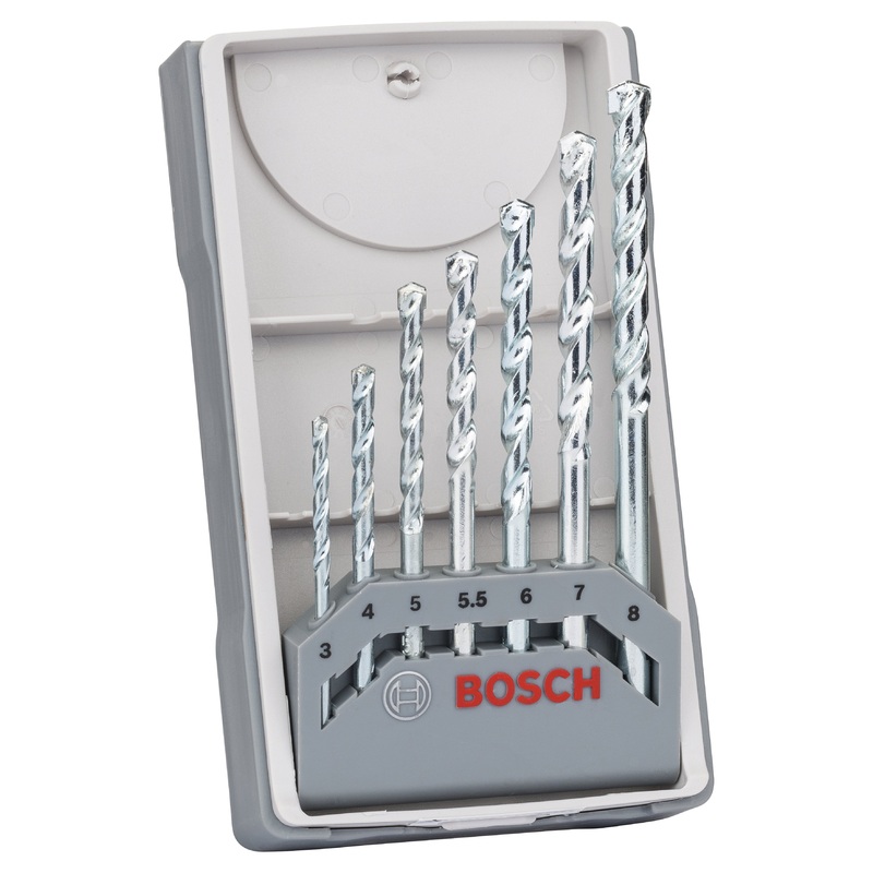 Bosch Professional 7-Piece CYL-1 Masonry Drill Bit Set – 3, 4, 5, 5.5, 6, 7, 8mm