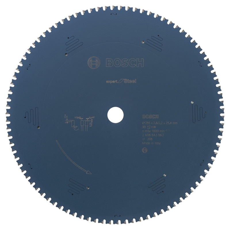 Bosch Professional Circular Saw Blade Expert for Steel – 355 x 25.4 x 2.6 mm, 90