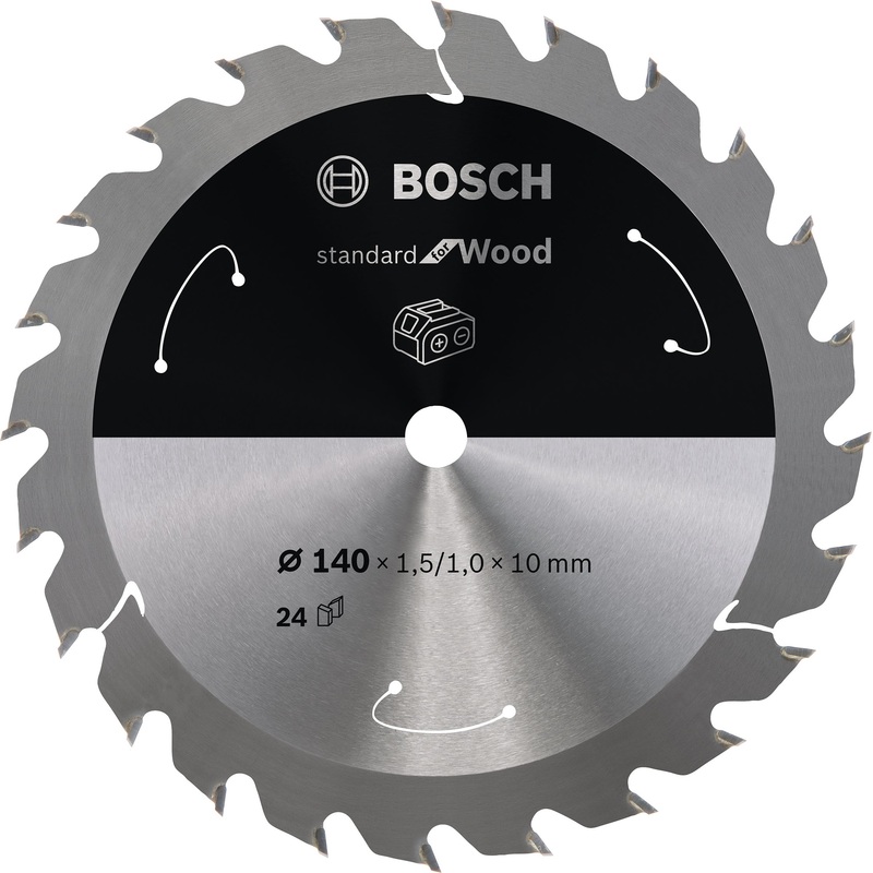 Bosch Professional Circular Saw Blade for Cordless Saws – Standard for Wood – 140×1.5/1×10 T24