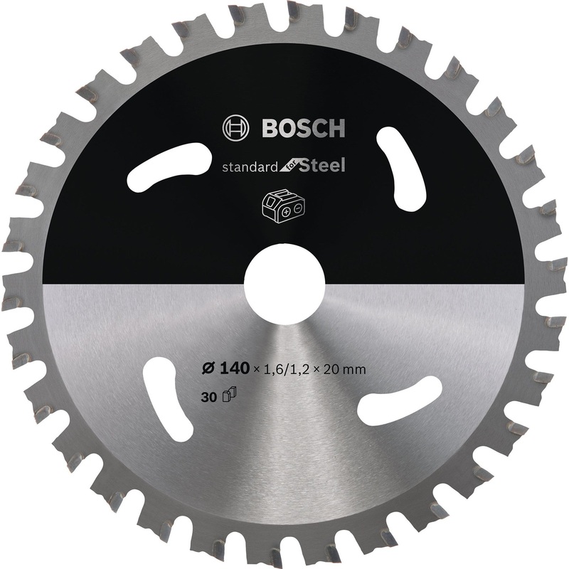 Bosch Professional Circular Saw Blade for Cordless Saws – Standard Steel, 140×1.6/1.2×20 T30