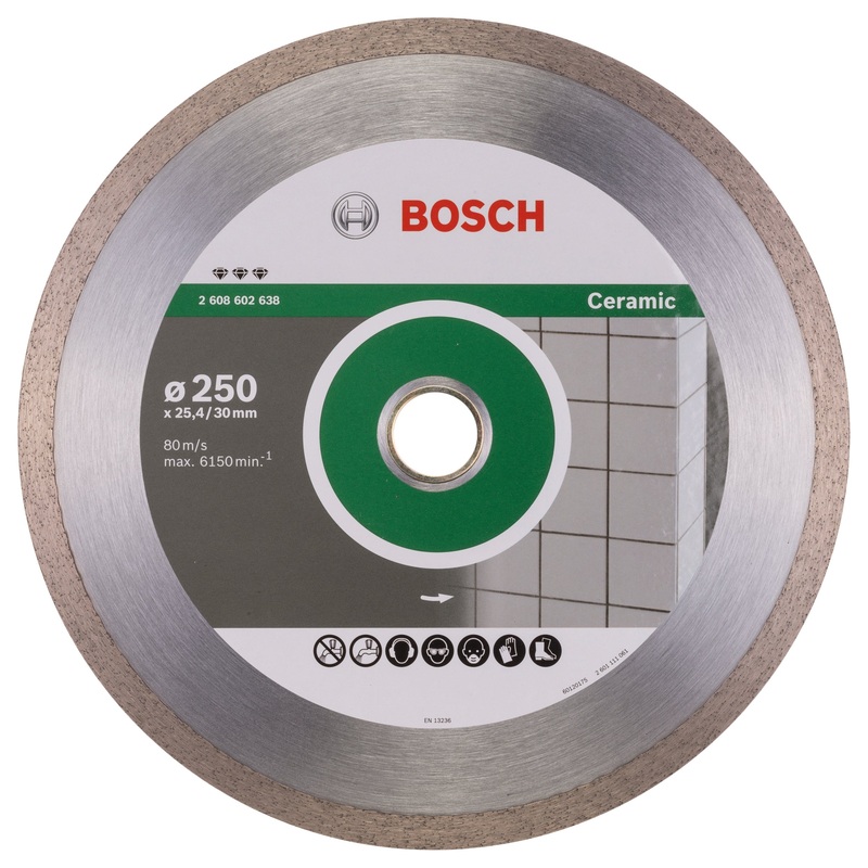 Bosch Professional Diamond Cutting Disc – Best for Ceramic – 250 x 30/25,40 x 2,4 x 10 mm