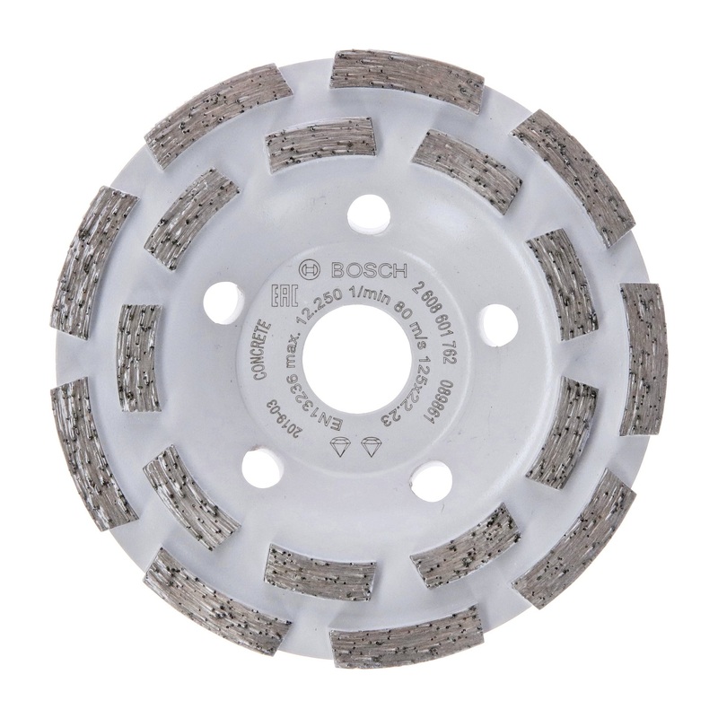 Bosch Professional Double Row Diamond Grinding Head for Concrete – Long Life, 125 x 22.23 x 5 mm