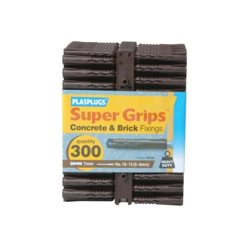 Plasplugs BP 539 Solid Wall Super Grips Fixings Brown (300)