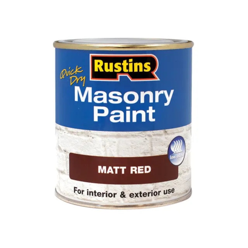 Rustins Quick Dry Masonry Paint Matt Red 500ml