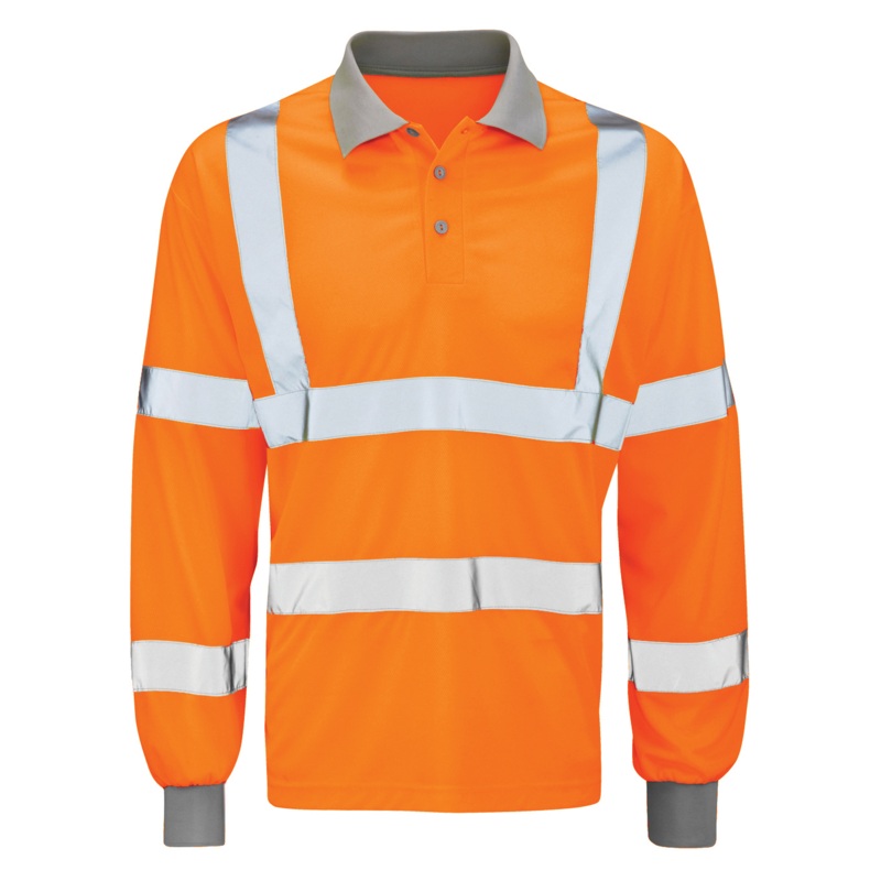 Orbit International Andromeda: Long Sleeve Polo Shirt- Orange