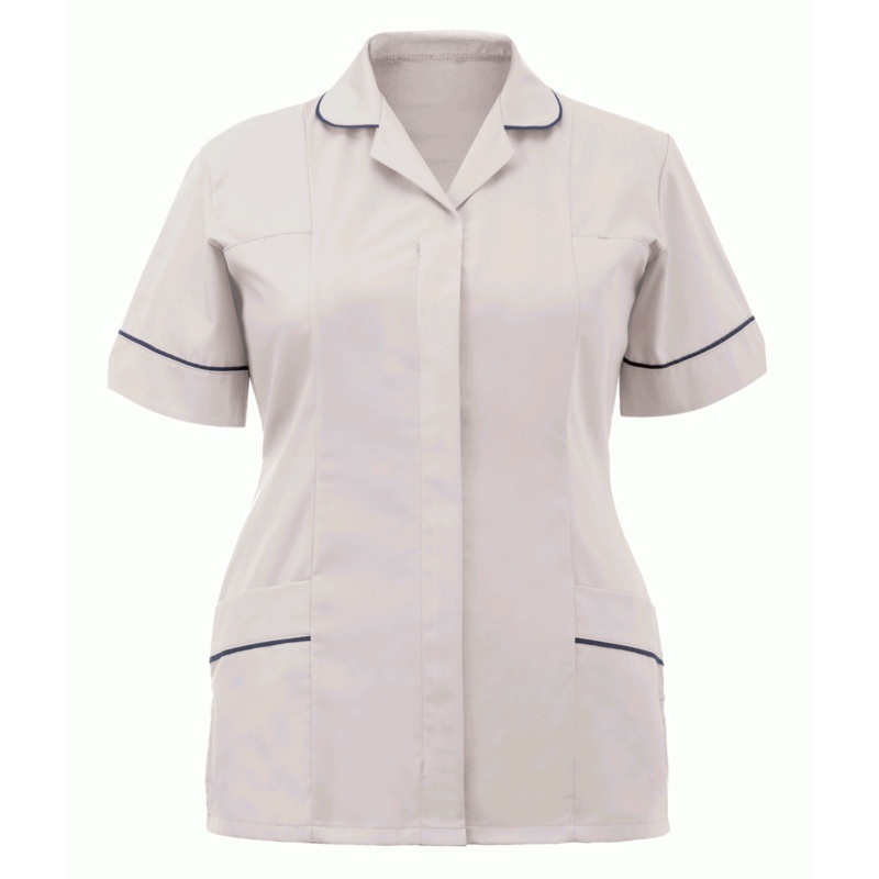 Orbit International Classic Tunic: Ladies – White / Navy