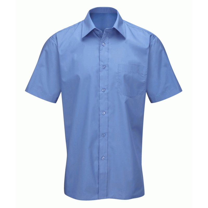 Orbit International Men’S Deluxe: Short Sleeve Shirt – Mid Blue