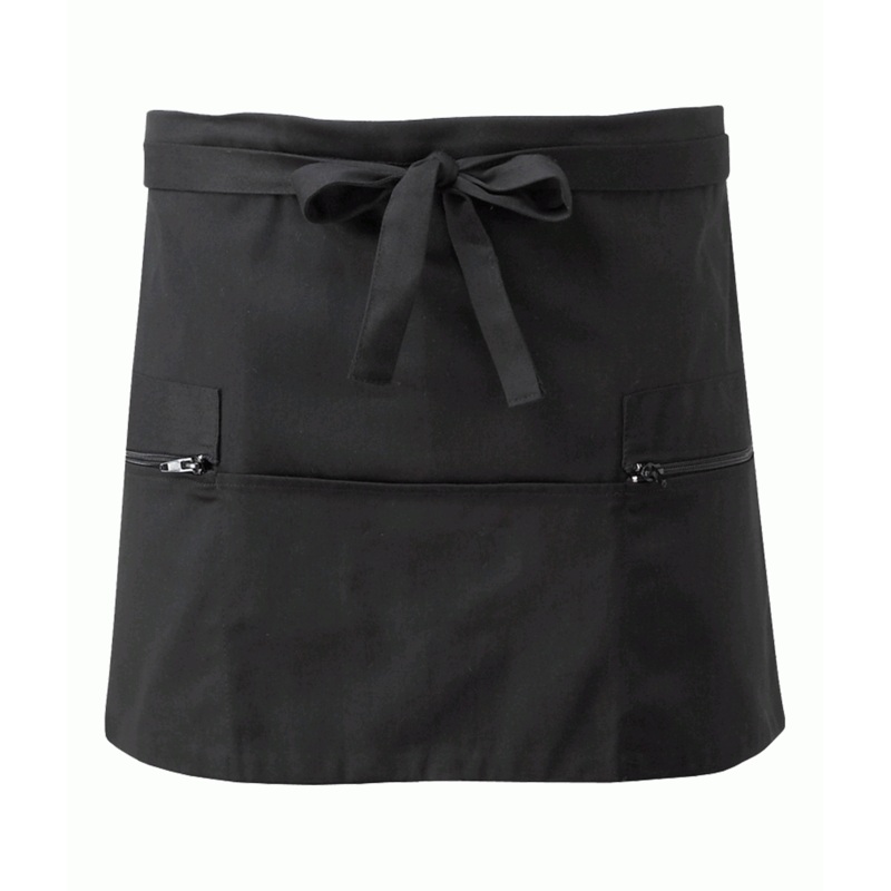 Orbit International Short Apron: Unisex Two Zip Pockets