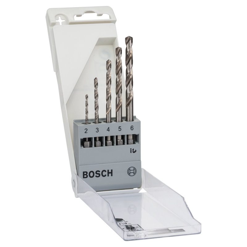 Bosch Professional 5-Piece Metal Drill Bit Set – HSS-G, 135 Drill Bit Tip, 1/4 Hex Shank