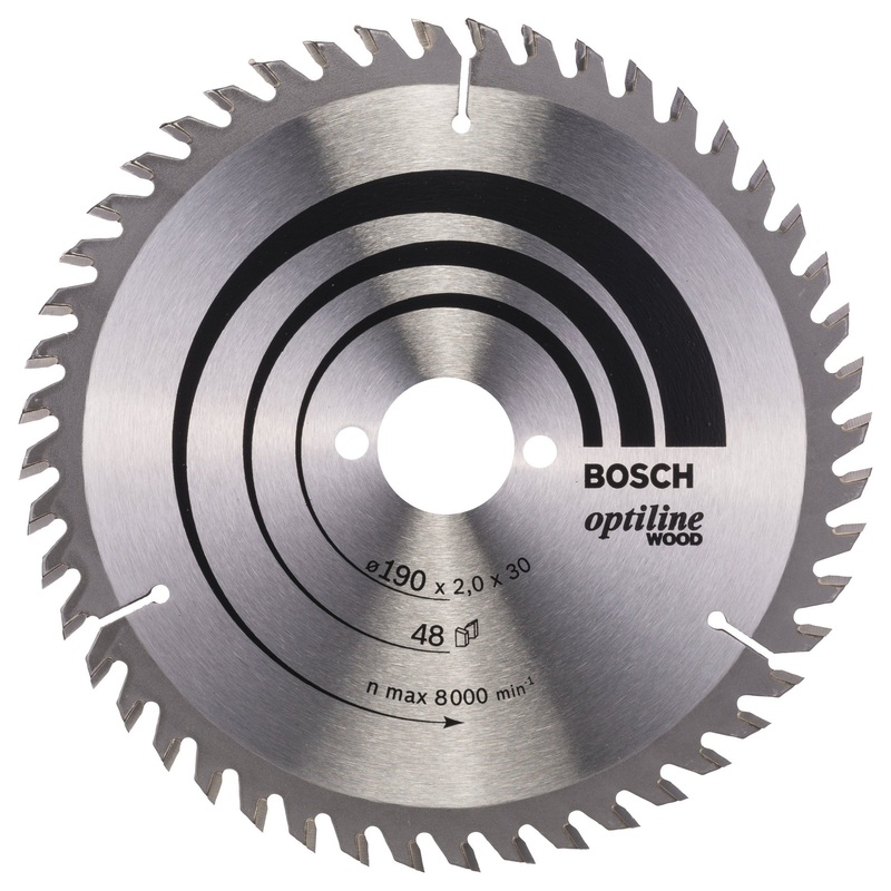 Bosch Professional Optiline Wood Circular Saw Blade – 190 x 30 x 2.0 mm, 48 Teeth
