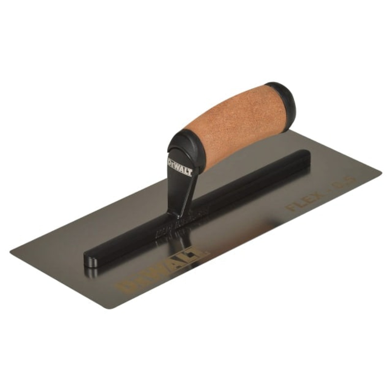 DEWALT Drywall 0.5mm FLEX Stainless Steel Flat Trowel, Leather Handle 12in