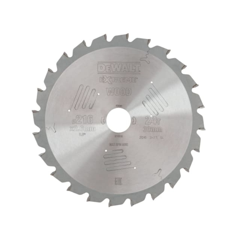 DEWALT Series 60 Circular Saw Blade 216 x 30mm x 24T ATB/Neg