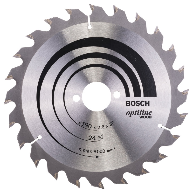 Bosch Professional Optiline Wood Circular Saw Blade – 190 x 30 x 2.6 mm, 24 Teeth