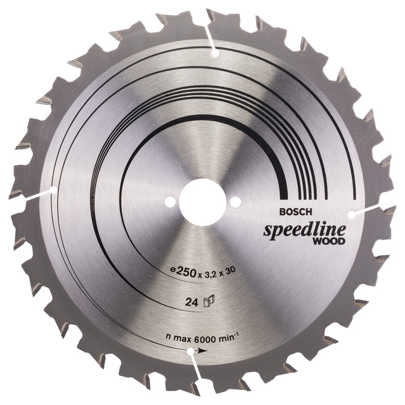 Bosch Professional Speedline Wood Circular Saw Blade – 250 x 30 x 3.2 mm, 24 Teeth