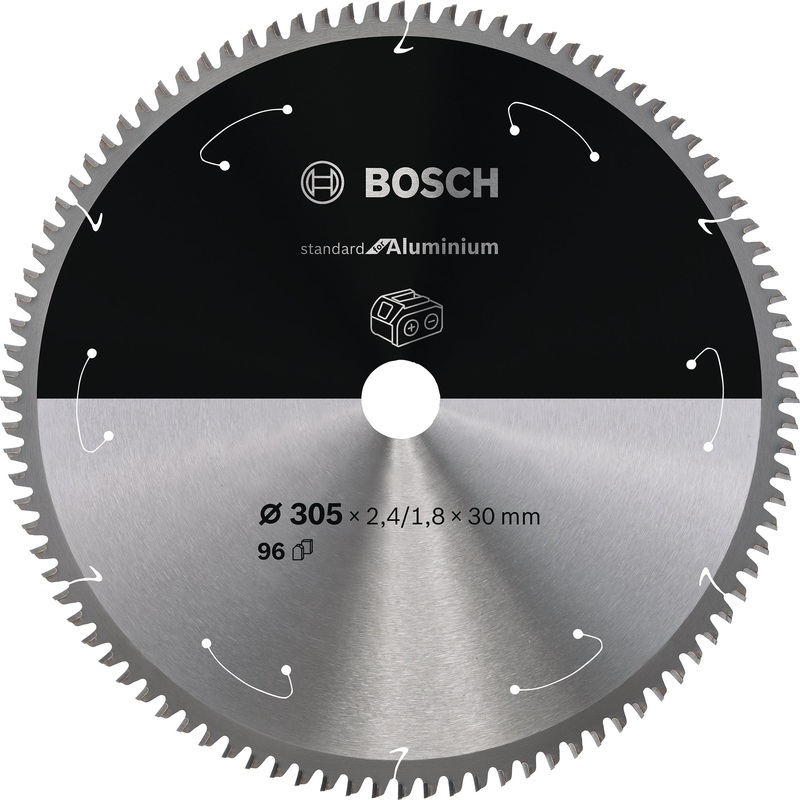 Bosch Professional Aluminium Circular Saw Blade for Cordless Saws – 305×2.4/1.8×30 T96 – Standard Grade