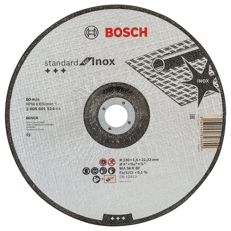 Bosch Professional Inox Cutting Disc with Depressed Centre – WA 36 R BF, 230mm x 22.23mm x 1.9mm
