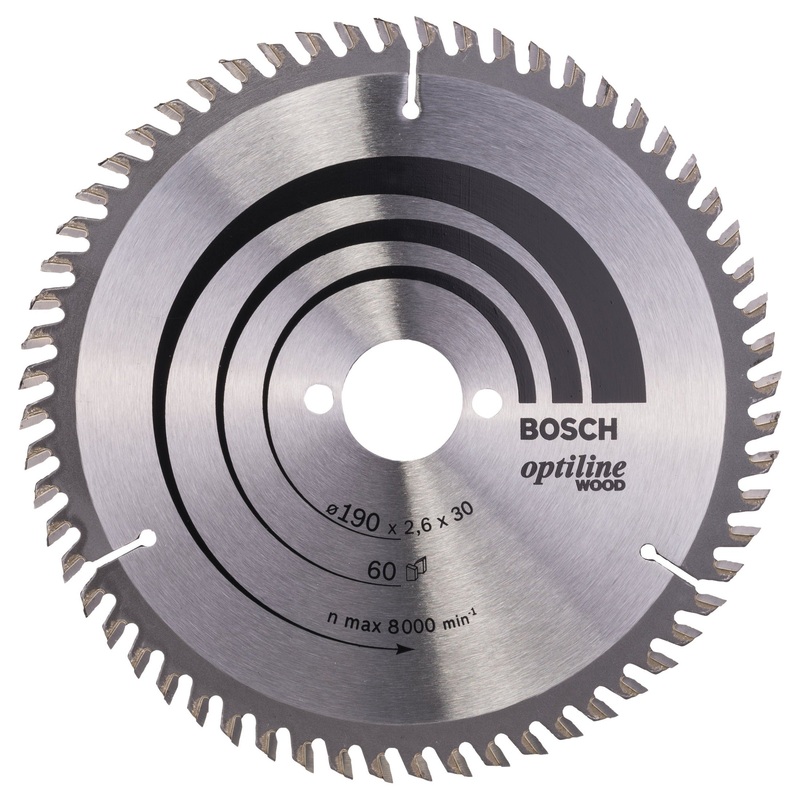 Bosch Professional Optiline Wood Circular Saw Blade – 190 x 30 x 2.6 mm, 60 Teeth