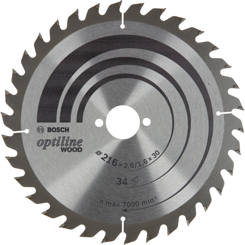 Bosch Professional Optiline Wood Circular Saw Blade – 216×2.6/1.6×30 T34