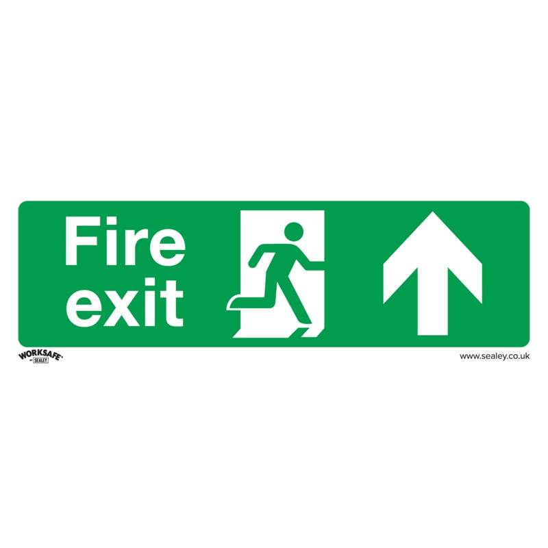 Sealey Safe Conditions Safety Sign – Fire Exit (Up) – Self-Adhesive Vinyl