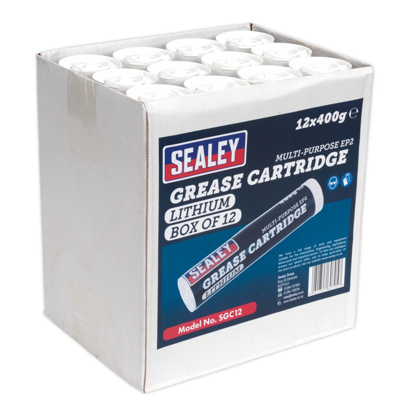 Sealey Grease Cartridge EP2 Lithium 400g Pack of 12