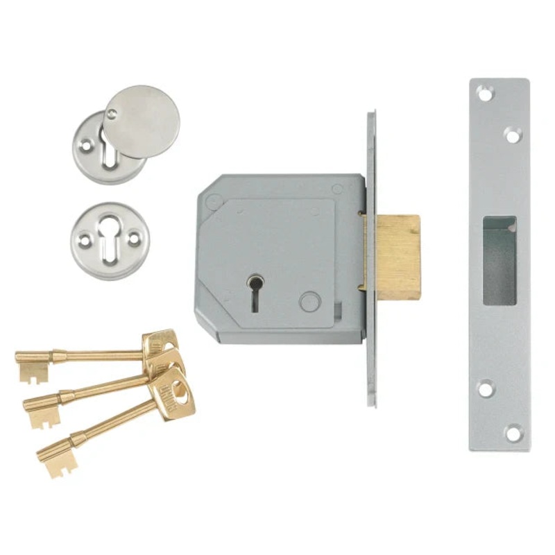 UNION 3G114E 5 Lever Mortice Deadlock C-Series 80mm 3in Satin Brass