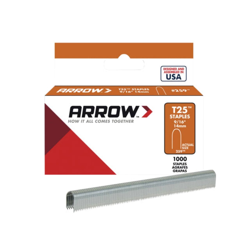 Arrow T25 Staples 14mm (9/16in) (Box 1000)