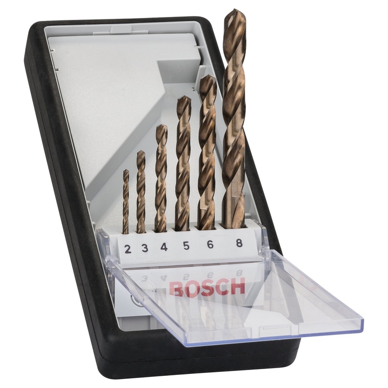 Bosch Professional 6-Piece Robust Line Metal Drill Bit Set – HSS-Co – 2, 3, 4, 5, 6, 8mm