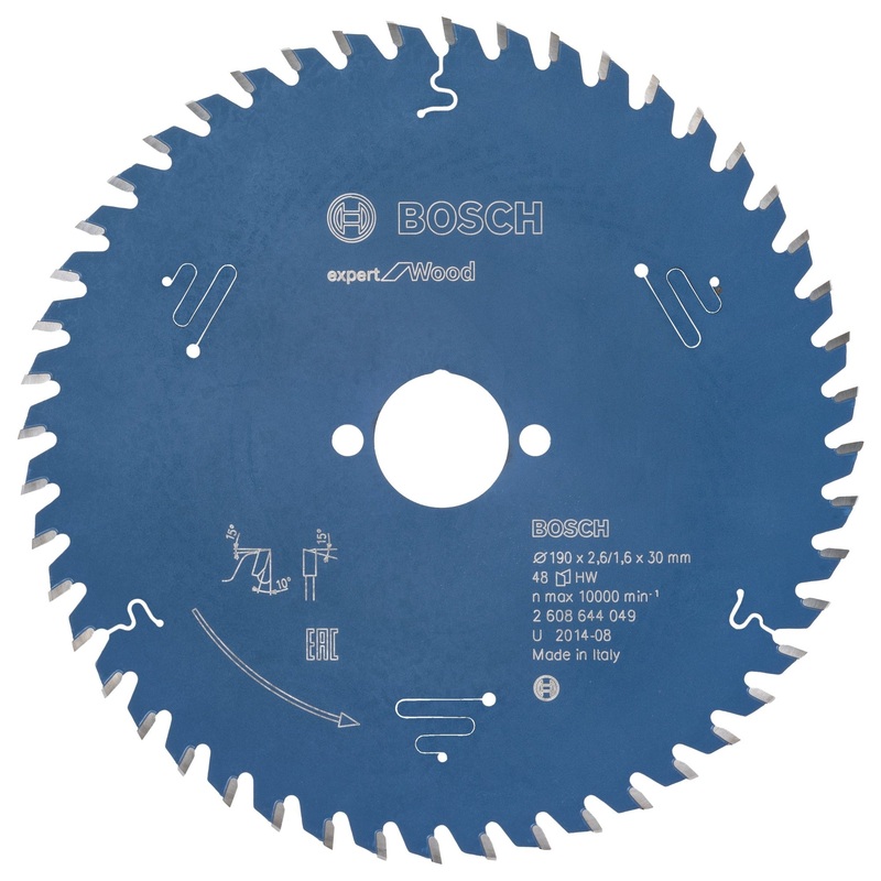 Bosch Professional Circular Saw Blade Expert for Wood – 190 x 30 x 2.6 mm, 48 Teeth