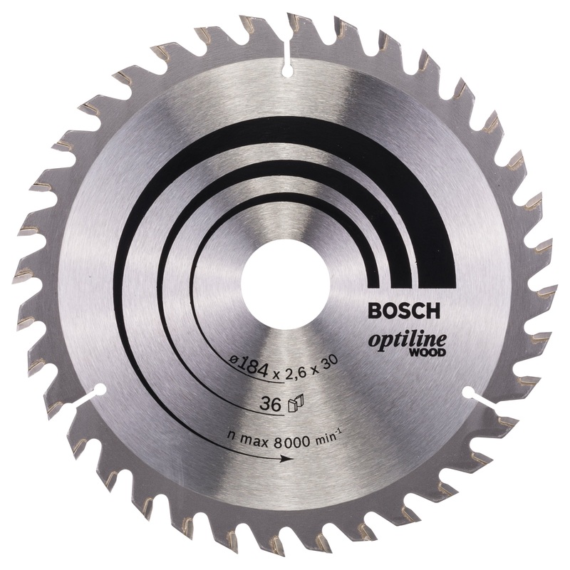 Bosch Professional Optiline Wood Circular Saw Blade – 184 x 30 x 2.6 mm, 36 Teeth