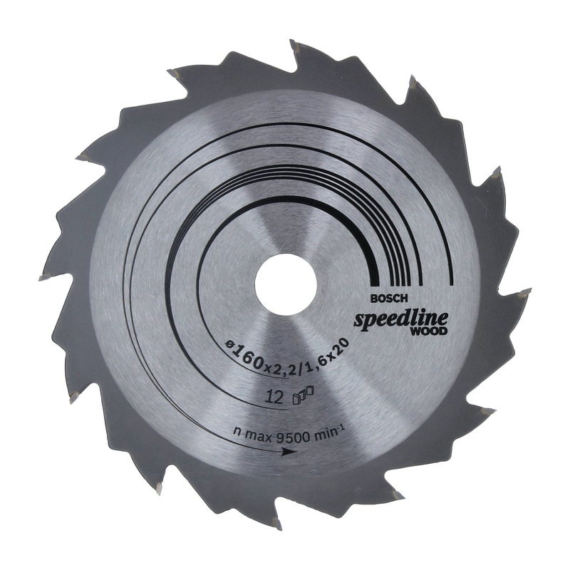 Bosch Professional Speedline Wood Circular Saw Blade – 160 x 20 x 2.2 mm, 12 Teeth