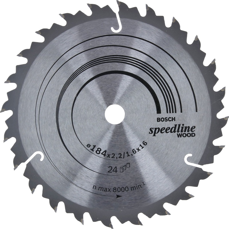 Bosch Professional Speedline Wood Circular Saw Blade – 184 x 16 x 2.2 mm, 24 Teeth