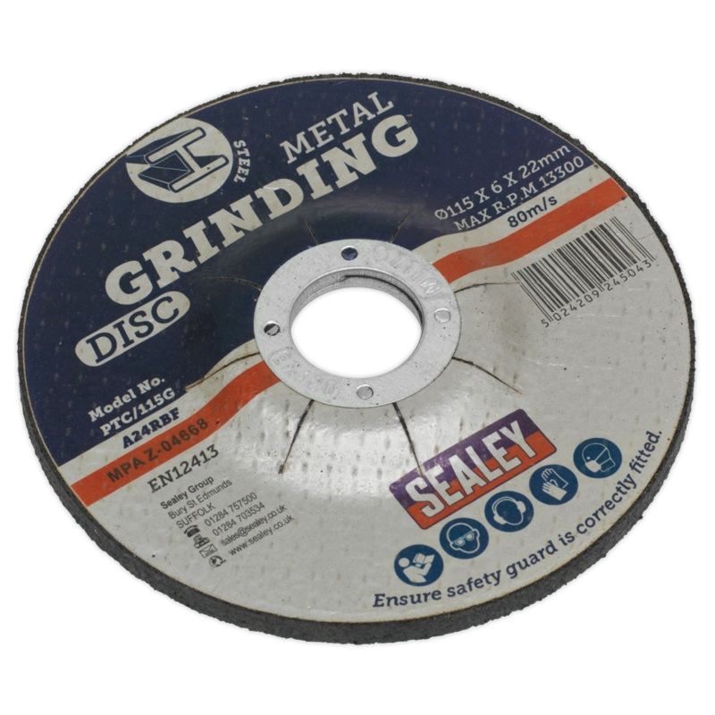 Sealey Grinding Disc 115 x 6mm 22mm Bore