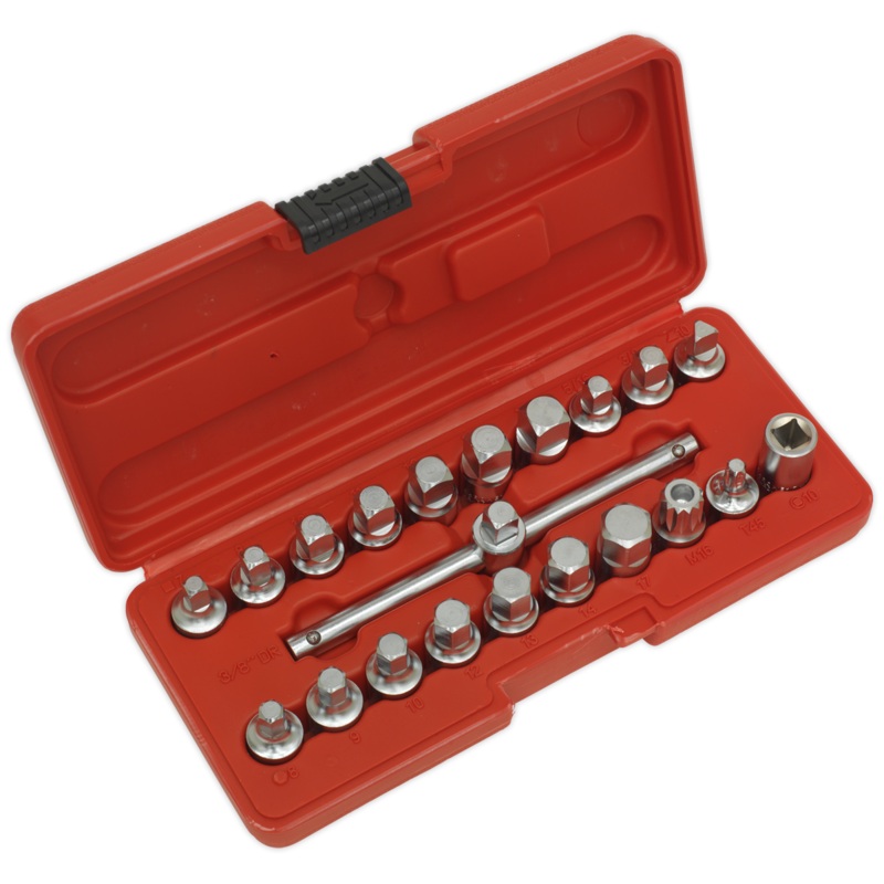 Sealey Oil Drain Plug Key Set 21pc 3/8Sq Drive