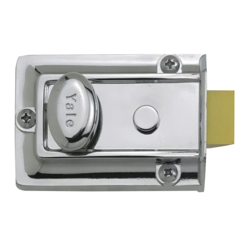 Yale Locks P77 Traditional Nightlatch 60mm Backset Chrome Finish Box