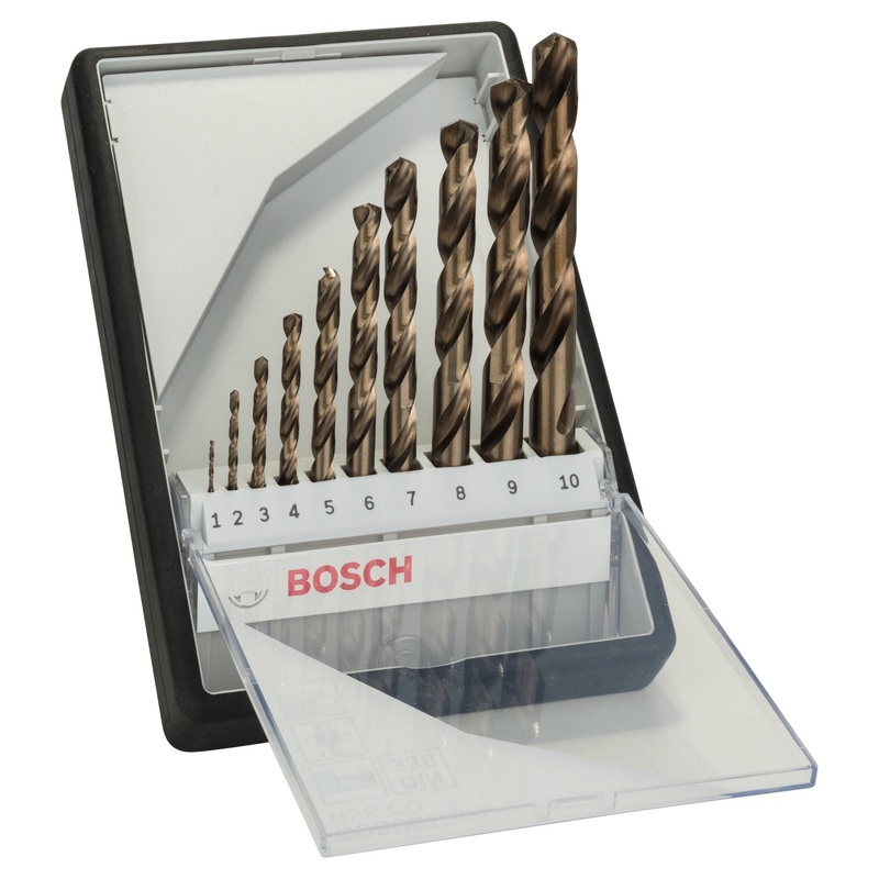 Bosch Professional 10-Piece Robust Line Metal Drill Bit Set – HSS-Co – 1-10mm