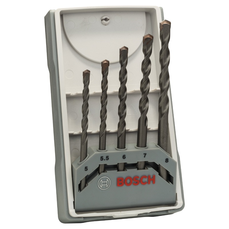 Bosch Professional CYL-3 5pcs Concrete Drill Bit Set – 5, 5.5, 6, 7, 8mm