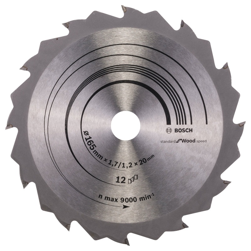 Bosch Professional Speedline Wood Circular Saw Blade – 165 x 20/16 x 1.7 mm, 12 Teeth