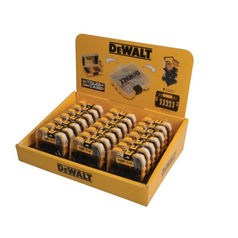 DEWALT PZ2 25mm Standard Tic Tac Display 21 x Packs of 25