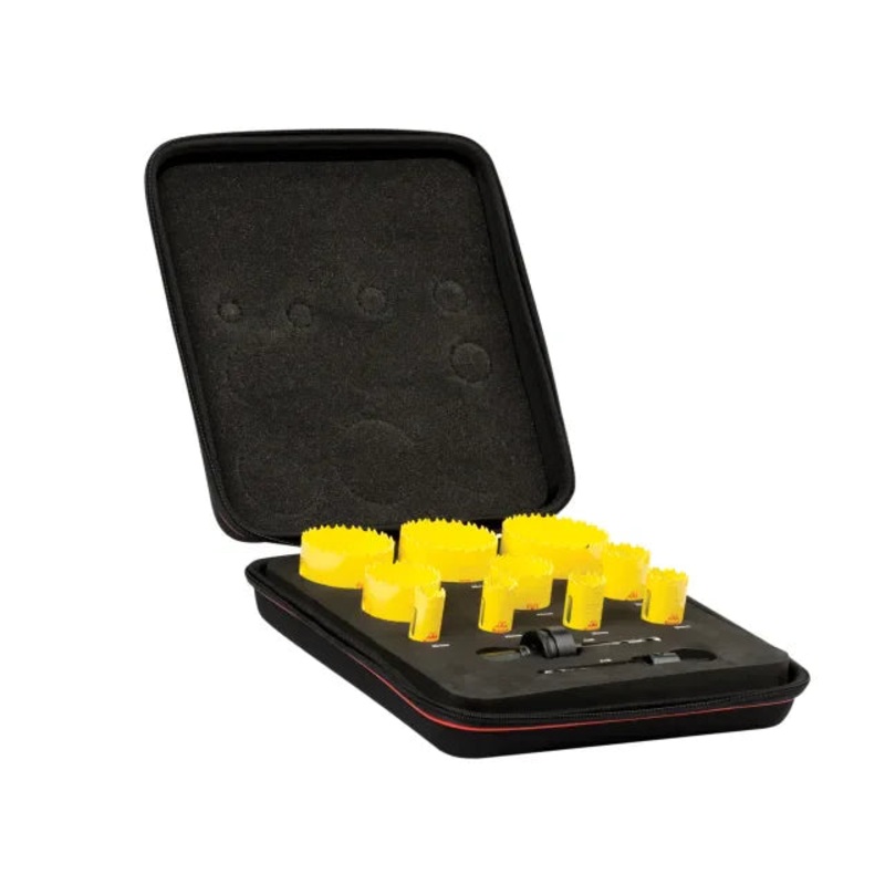 Starrett KDC10021 Deep Cut Bi-Metal Deluxe Electrician’s Holesaw Kit, 12 Piece