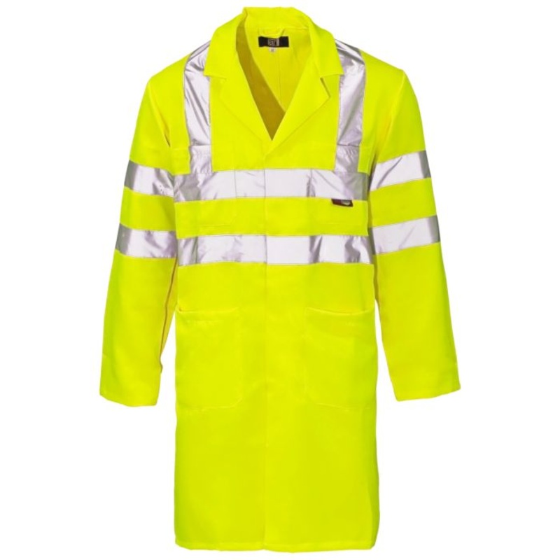 Supertouch Hi Vis Yellow Coat|Yellow|S|M|L|XL|2XL|3XL|4XL