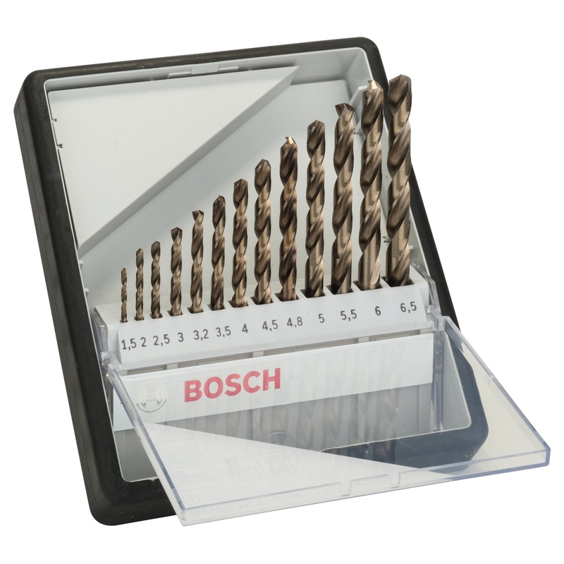 Bosch Professional 13-Piece Robust Line Metal Drill Bit Set HSS-Co – 1.5mm to 6.5mm