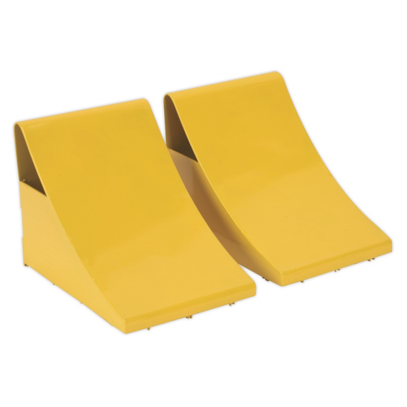 Sealey Heavy-Duty Steel Wheel Chocks 4kg – Pair