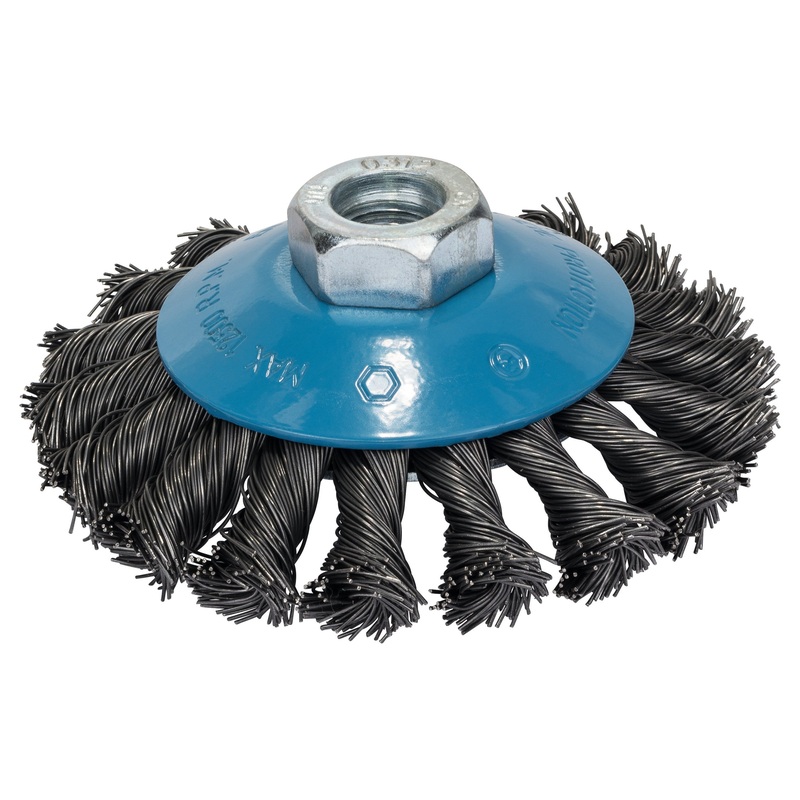 Bosch Professional 100mm M14 Conical Brush – Knotted Wire, 0.5mm Steel