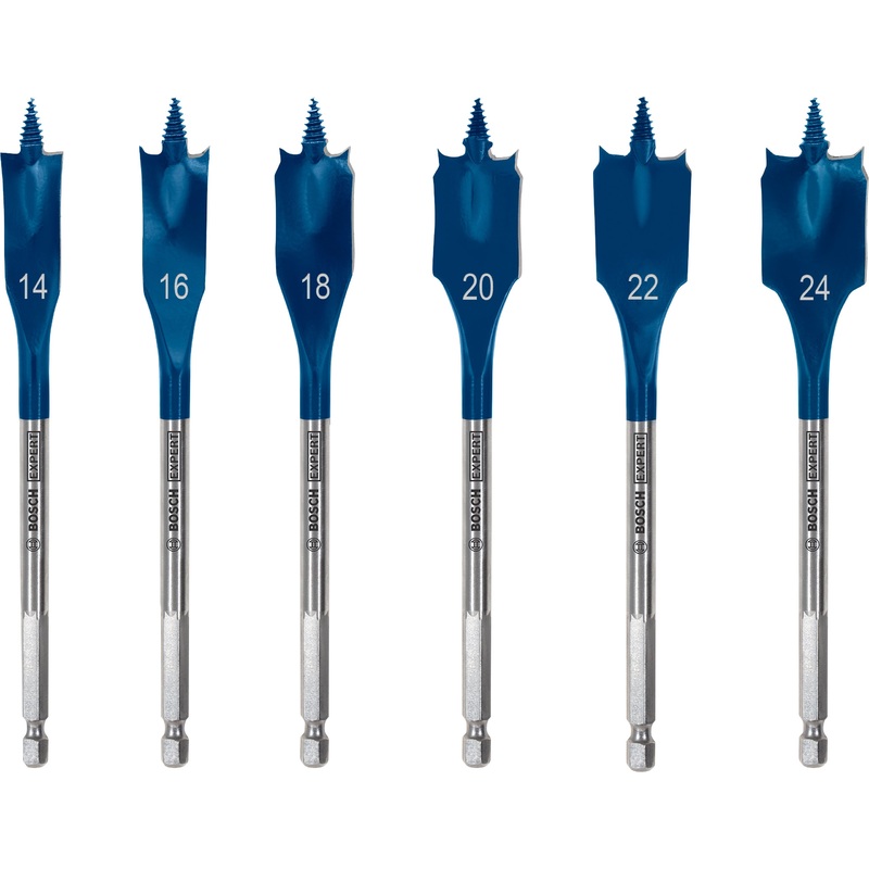 Bosch Professional SelfCut Speed Spade Drill Bit Set – 14/16/18/20/22/24 mm (6 Pieces)