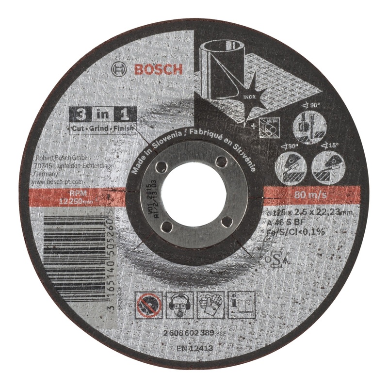 Bosch Professional 3-in-1 Cutting Disc A 46 S BF – 125mm x 2.5mm