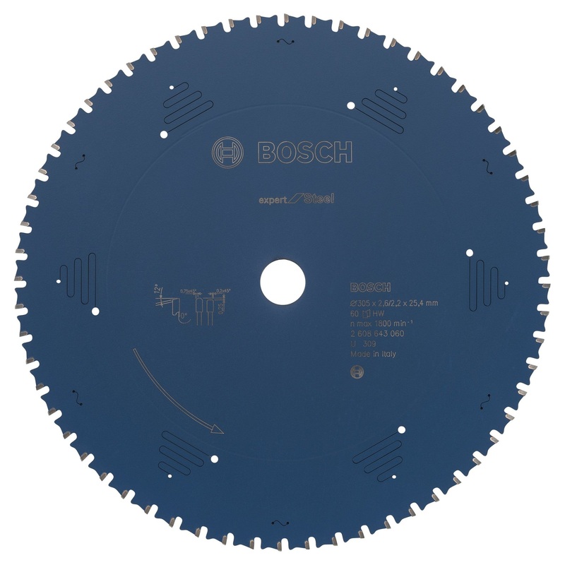 Bosch Professional Circular Saw Blade Expert for Steel – 305 x 25.4 x 2.6 mm, 60 Teeth