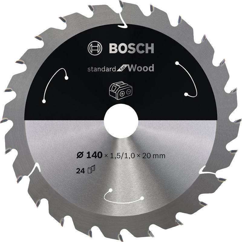Bosch Professional Circular Saw Blade for Cordless Saws – Standard for Wood – 140×1.5/1×20 T24