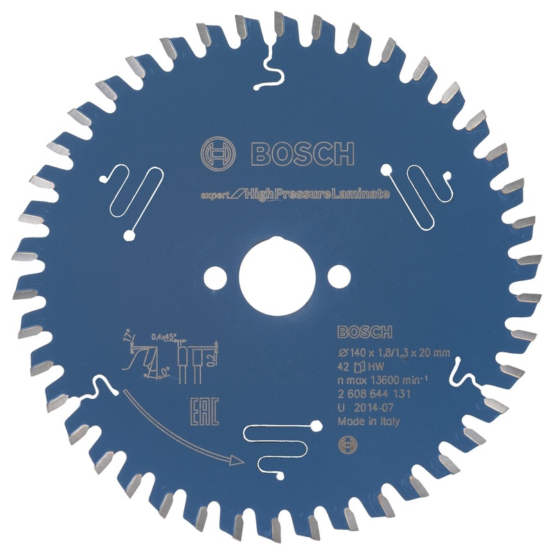 Bosch Professional Expert Circular Saw Blade for High Pressure Laminate – 140 x 20 x 1.8 mm, 42 Teeth