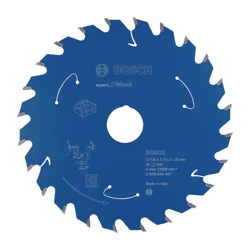 Bosch Professional Expert Circular Saw Blade for Wood – Cordless Saws – 120×1.7/1.2×20 T24
