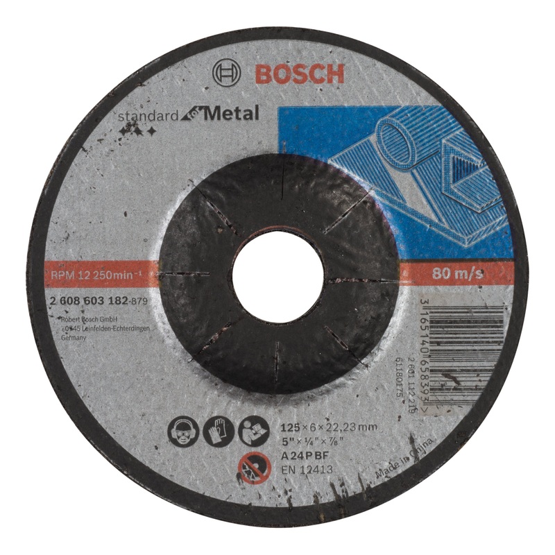 Bosch Professional Metal Grinding Disc with Depressed Centre A 24 P BF – 125mm x 22.23mm x 6.0mm